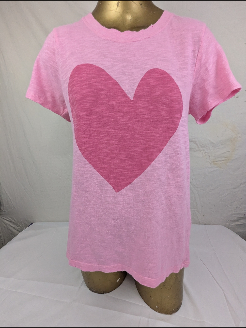 Elan Pink Heart Graphic Tee Size Large